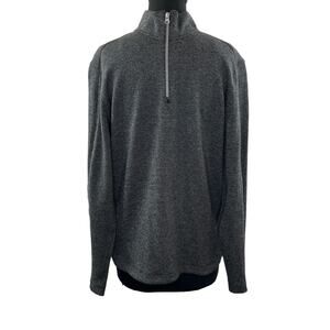 ROBERT GRAHAM Gray Cotton Classic Fit Quarter Zip Pullover Long Sleeve Top Sz M